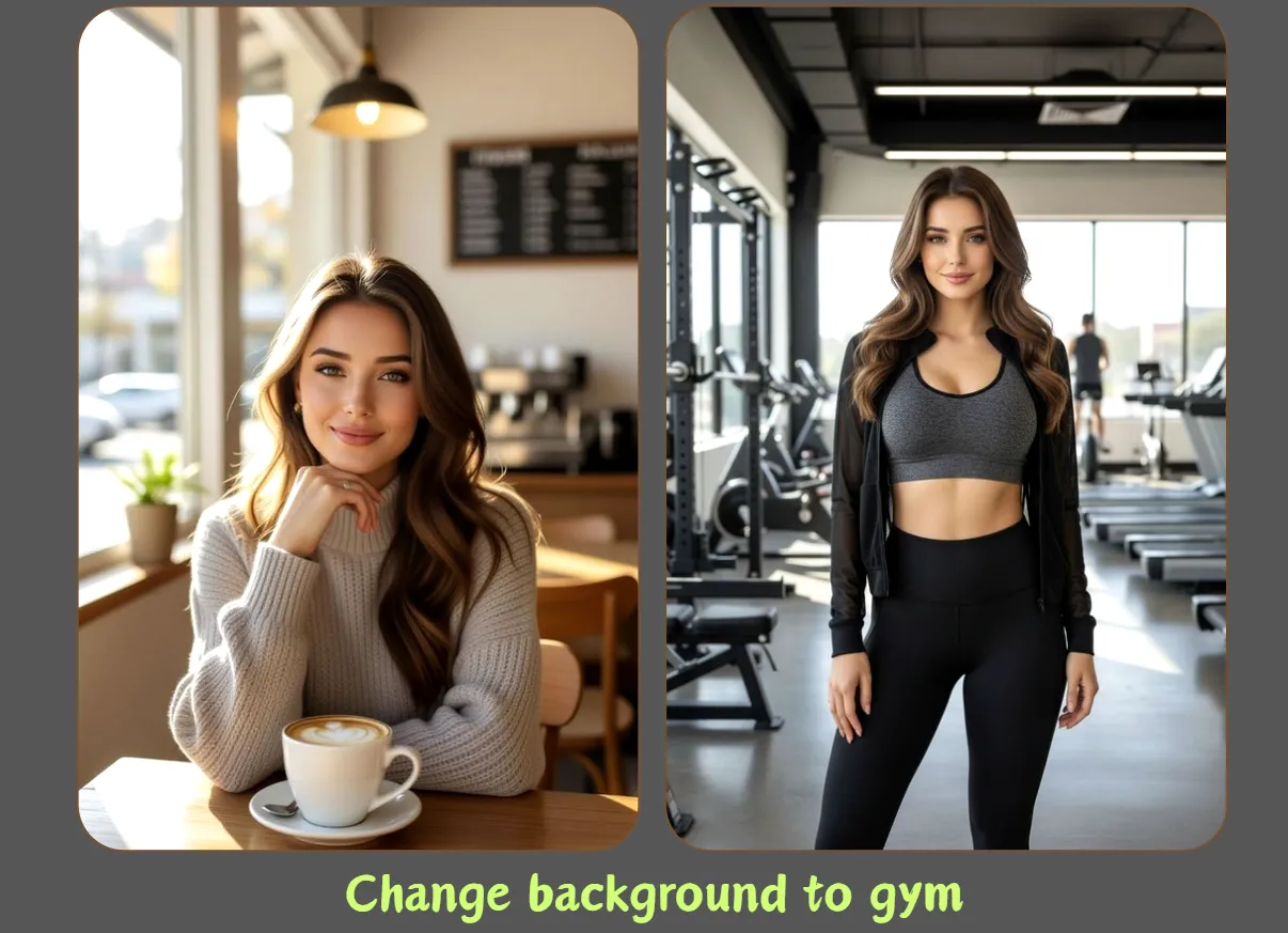 Background preview: Change background to gym
